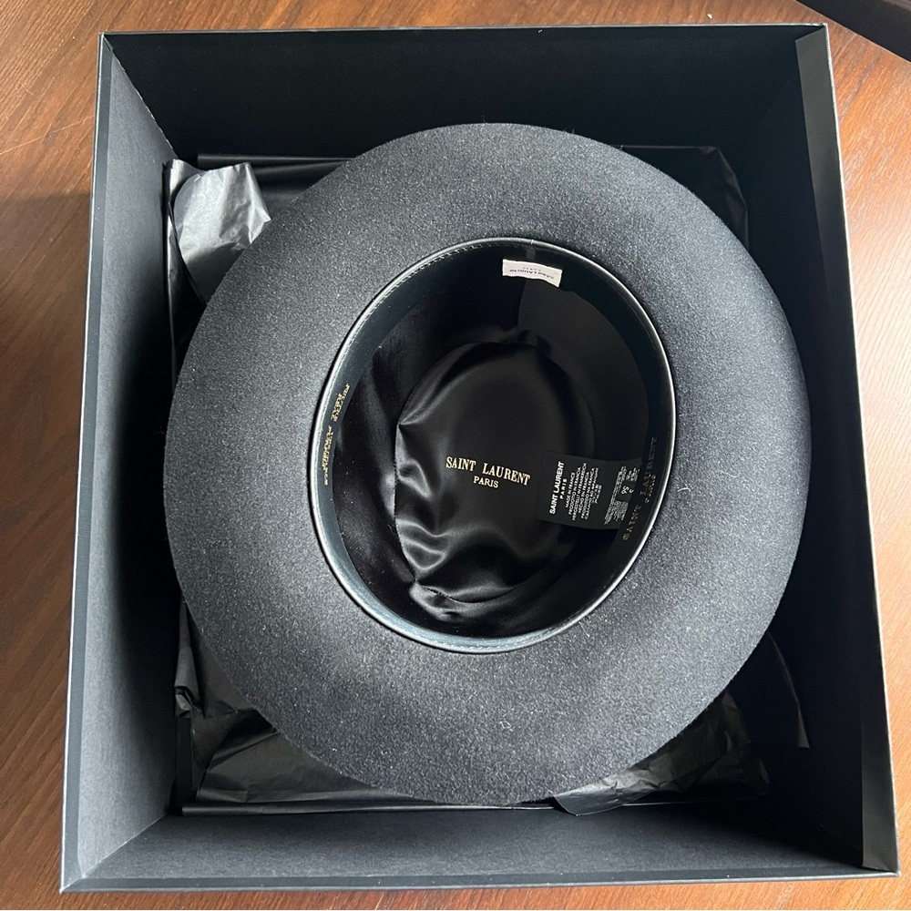 Saint Laurent Black Furfelt Fedora - Picture 8 of 9